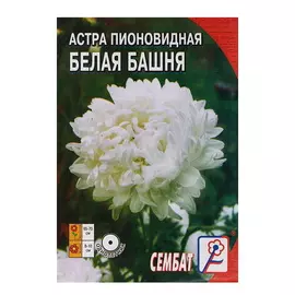 Семена цветов Астра пионовидная, белая,5 упаковок