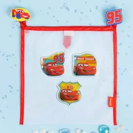 Сетка для хранения игрушек "Юный гонщик" Тачки и набор объемных наклеек