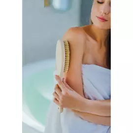 Щётка банная с ручкой, натуральная щетина