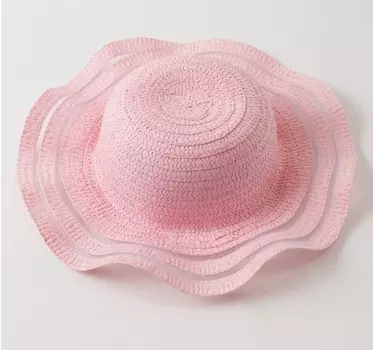 Шляпа для девочки летняя Розовая "Очаровашка" на резиночке 5-7 лет