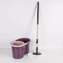 Швабра и ведро с системой полоскания и отжима 16 л Фиолетовый