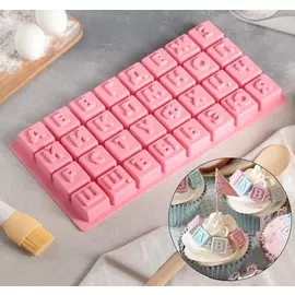 Силиконовая форма для выпечки Алфавит 3518 см, 32 ячейки (3,73,73 см)