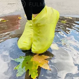 Силиконовые многоразовые бахилы для обуви от дождя Антискользящие Жёлтые