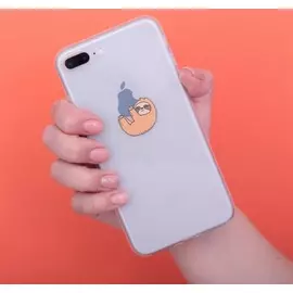 Силиконовый Чехол для телефона iPhone 7 Plus/8 Plus Sloth Ленивец цвет: серый