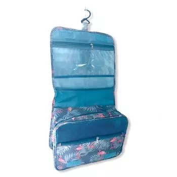 Складная дорожная косметичка-органайзер с крючком для подвешивания Фламинго