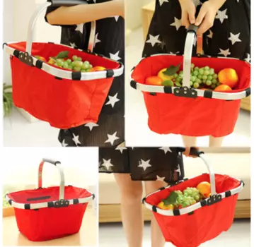 Складная сумка корзина цвет: красный