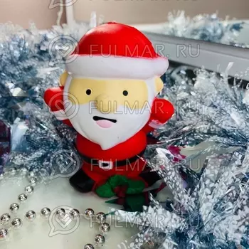 Сквиши Дед Мороз Новогодний красный игрушка антистресс