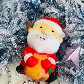 Сквиши Дед Мороз Новогодний с рыжим мешком игрушка антистресс