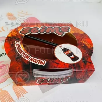 Слайм-лизун большой надувающийся с трубочкой Slime Mega с ароматом колы