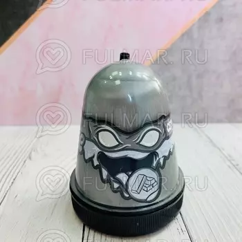 Слайм-лизун Slime Ninja надувающийся, с трубочкой, цвет: Серебристый