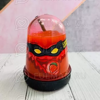 Слайм-лизун Slime Ninja надувающийся, с трубочкой, цвет: красный с запахом клубники