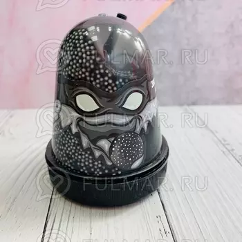 Слайм-лизун Slime Ninja надувающийся, с трубочкой, цвет: Чёрный с белыми шариками, "Звездная ночь"