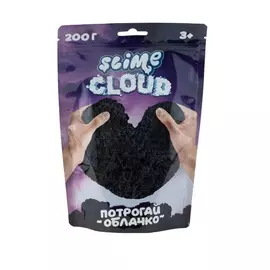 Слайм "Потрогай облако" Cloud-slime Торнадо с ароматом личи, 200 г чёрный