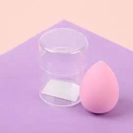 Спонж для нанесения косметики Капля, увеличивается при намокании, в пластиковом футляре