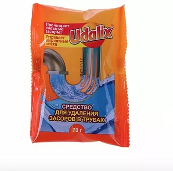 Средство для удаления засоров в трубах Udalix, 70 гр