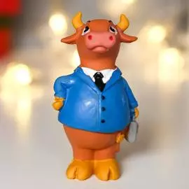 Сувенир "Бык бизнесмен - Секрет богатства" 9.5 см