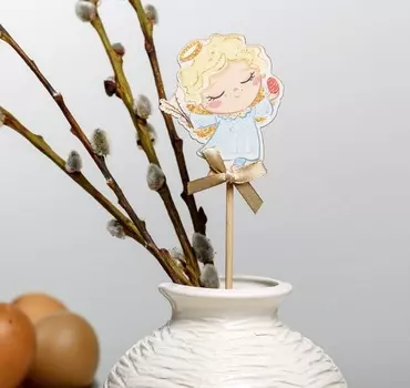 Сувенир на палочке «Ангел» декор для вербы 20 см