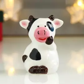 Сувенир-солонка, перечница керамика "Бычок пятнистый" 5х4,5х7,8 см