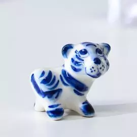 Сувенир Тигр Чип, 4,5 см, гжель