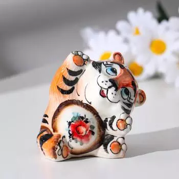 Сувенир Тигр Лулу, 9см, гжель