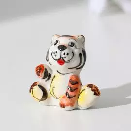Сувенир Тигр Микки, 3 см, гжель