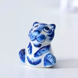 Сувенир Тигр Рокки, 4 см, гжель