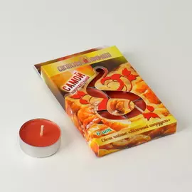 Свечи чайные ароматические, 6 штук, яблочный штрудель "8 марта"