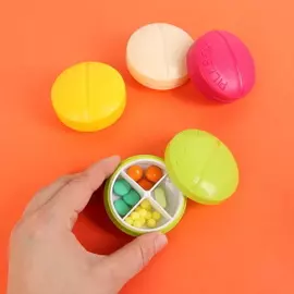Таблетница «Pill Box», 4 секции малиновая
