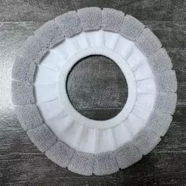 Теплый натяжной чехол на сиденье для унитаза на резинке Бело-Серый