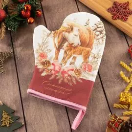 Варежка-прихватка кухонная "Семейного счастья" Корова и теленок