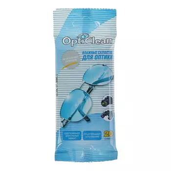Влажные салфетки OptiClean, для оптики, 20 шт.