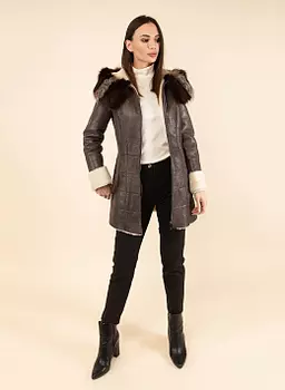 Короткая дубленка из натуральной овчины 08, КАЛЯЕВ