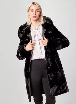 Пальто приталенное из мутона 117, КАЛЯЕВ