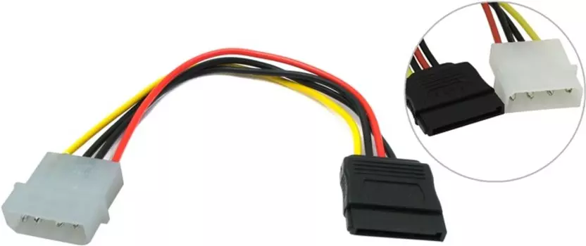 Кабель питания Molex(M)-SATA 15-pin(F) Noname, прямой