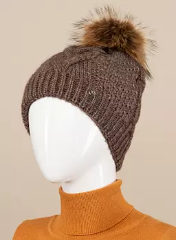 Вязаная шапка с помпоном 03, КАЛЯЕВ
