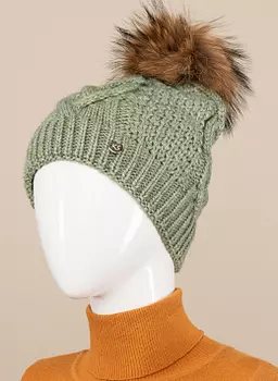Вязаная шапка с помпоном 03, КАЛЯЕВ