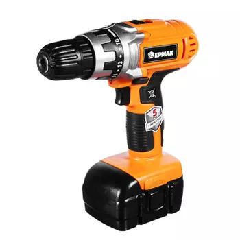 Аккумуляторная дрель-шуруповерт ЕРМАК 12-2 Ni-Cd, 12 В, 1,2 А*ч,15 Н*м, в кейсе