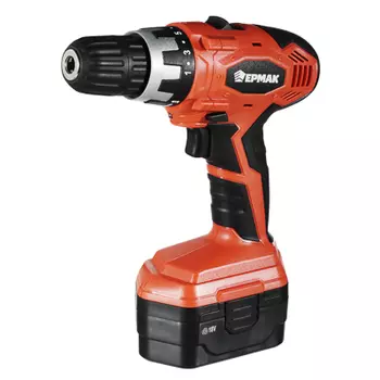 Аккумуляторная дрель-шуруповерт ЕРМАК 18-2 Ni-Cd, 18 В, 1,2 А*ч,18 Н*м, в кейсе