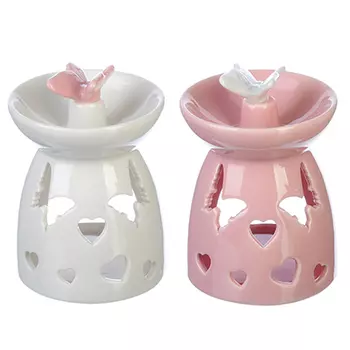 Аромалампа с бабочками, керамика, 11х7,5 см, 2 цвета