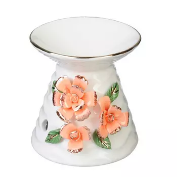 Аромалампа с цветами, керамика, 9,7х9,5х9,5 см