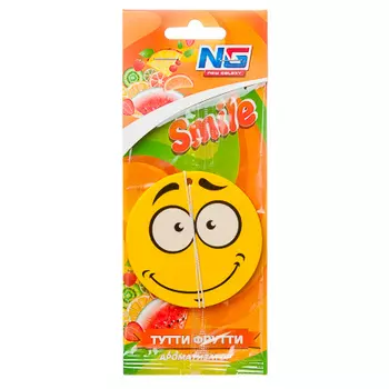 Ароматизатор для автомобиля бумажный, аромат тутти фрутти, "Смайл" NEW GALAXY