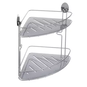 ARTEX Полка настенная угловая двухъярусная с пласт.поддоном на самоклеящ.крючках, арт. 29.19.15