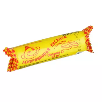 Аскорбиновая кислота с сахаром, таблетки 25 мг