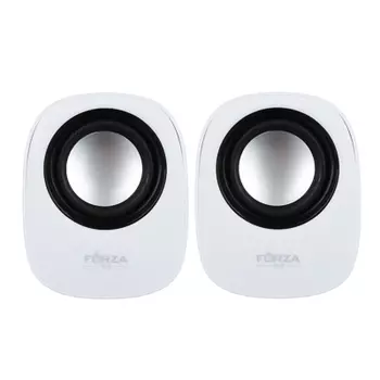 Аудиоколонки USB FORZA 2 шт, квадратные, 7x7см, провод 65см, 3.5мм Jack
