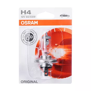Автолампа галогеновая OSRAM H4 (60/55), P43t-38 12V, блистер, 1 шт