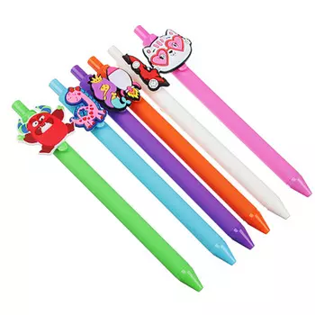 Авторучка шар. синяя, с фигуркой, 14,5 см, 0,7мм,чернила на масл.основе,прорез. корпус,6 дизайнов