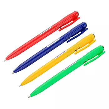 Авторучка шариковая 0,7 мм, синяя, 4 цвета корпуса