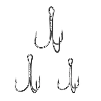 AZOR FISHING Набор крючков тройных №4,2,1 черный никель 10 шт