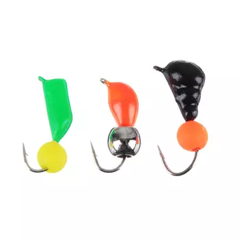 AZOR FISHING Набор свинцовых безносадочных мормышек Муравей, Столбик, Банан, вес 0,7г