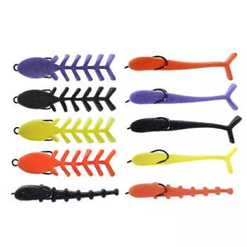 AZOR FISHING Приманка поролоновая 9см, с двойником, 10 видов, в блистере